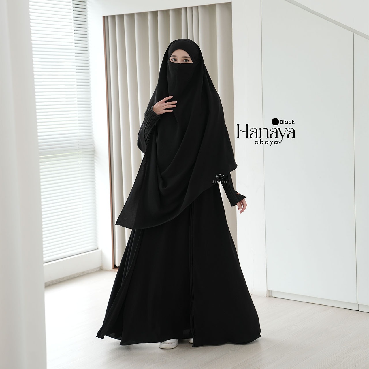 Hijab Almuizz - Hanaya Abaya Dress Gamis 2 in 1 lengan Plisket Lebaran 2026 (Abaya Only)