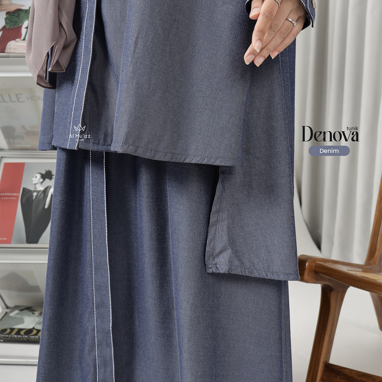 Hijab Almuizz - Denova Tunik Rok Elegan Cool Klasik (Tunik Rok Only)