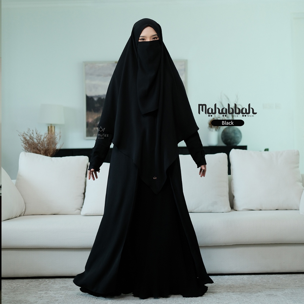 Hijab Almuizz - Mahabbah Mom Abaya Dress Gamis Polos Syari Outfit Umroh Haji (ABAYA ONLY)