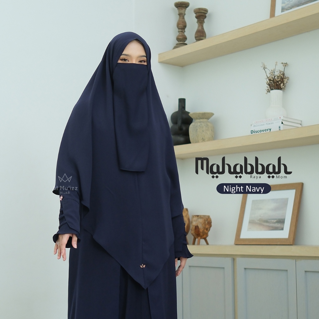 Hijab Almuizz - Mahabbah Mom French Khimar Nonped Hijab Instan Syari