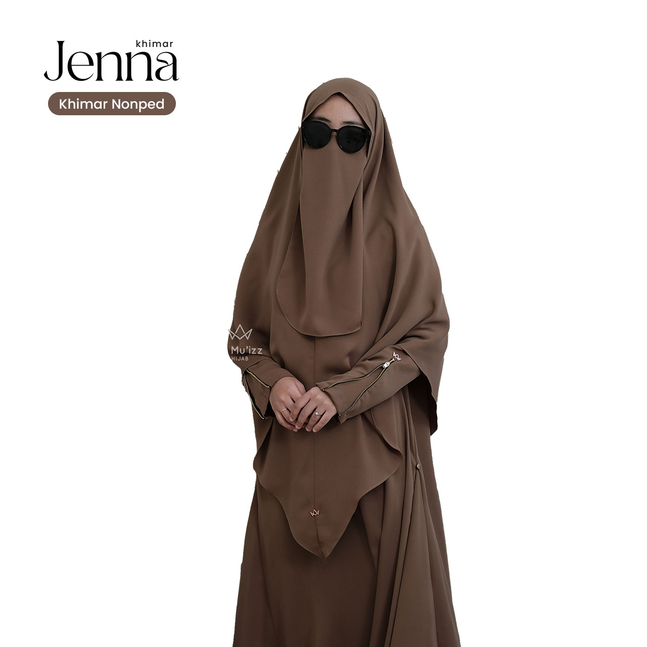 Hijab Almuizz - Jenna French Khimar Jumbo Hijab Instan Free Cadar