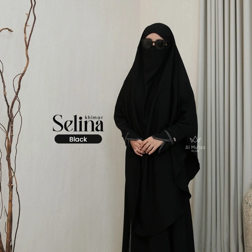 Image of Hijab Almuizz - Selina French Khimar Semi Instan Basic Nonped Only Free Cadar (Khimar Only)