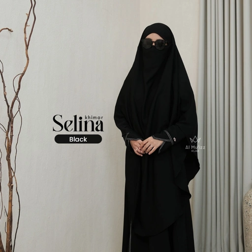 Image of Hijab Almuizz - Selina French Khimar Semi Instan Basic Nonped Only Free Cadar (Khimar Only)