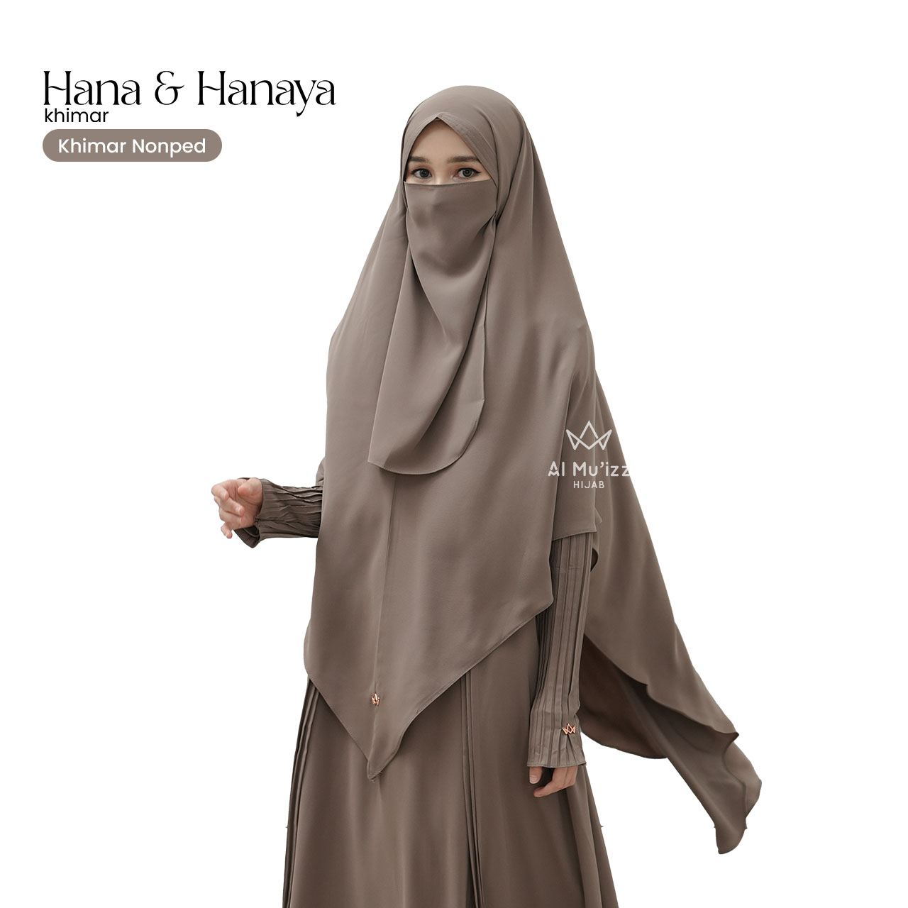 Hijab Almuizz - Hana & Hanaya Khimar Bandana French Khimar Non Ped Free Cadar Tali