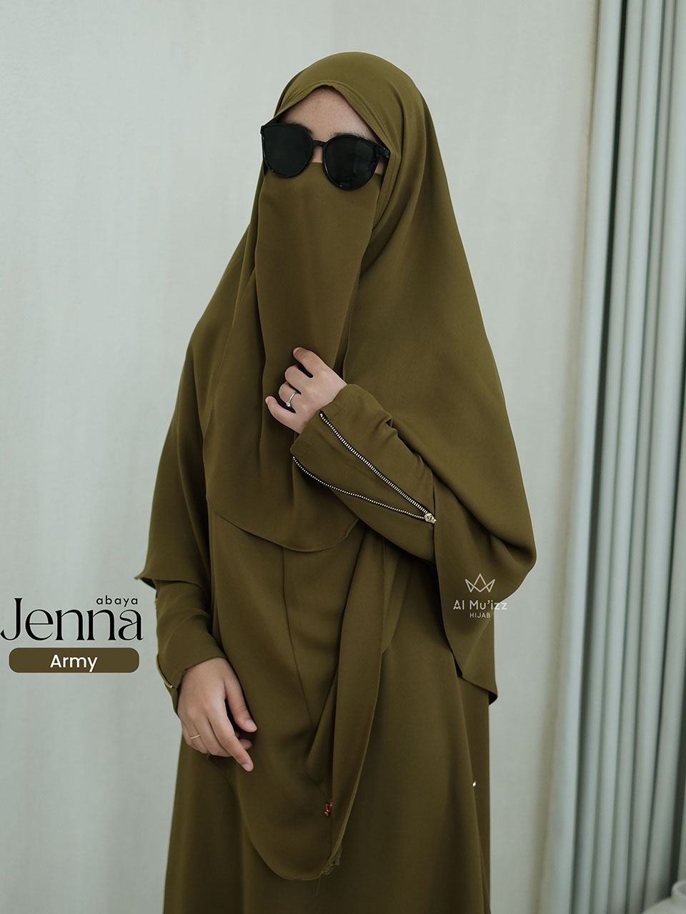 Hijab Almuizz - Jenna French Khimar Jumbo Hijab Instan Free Cadar