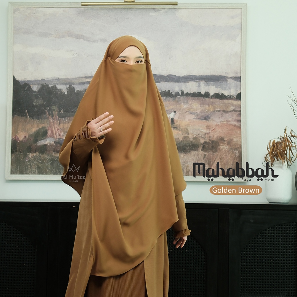 Hijab Almuizz - Mahabbah Mom French Khimar Nonped Hijab Instan Syari