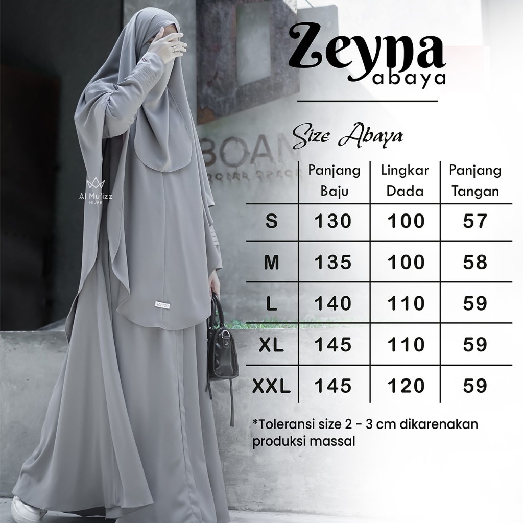 Hijab Almuizz - Zeyna Abaya Lengan Lipit tanpa Potongan ketiak (Abaya Only)
