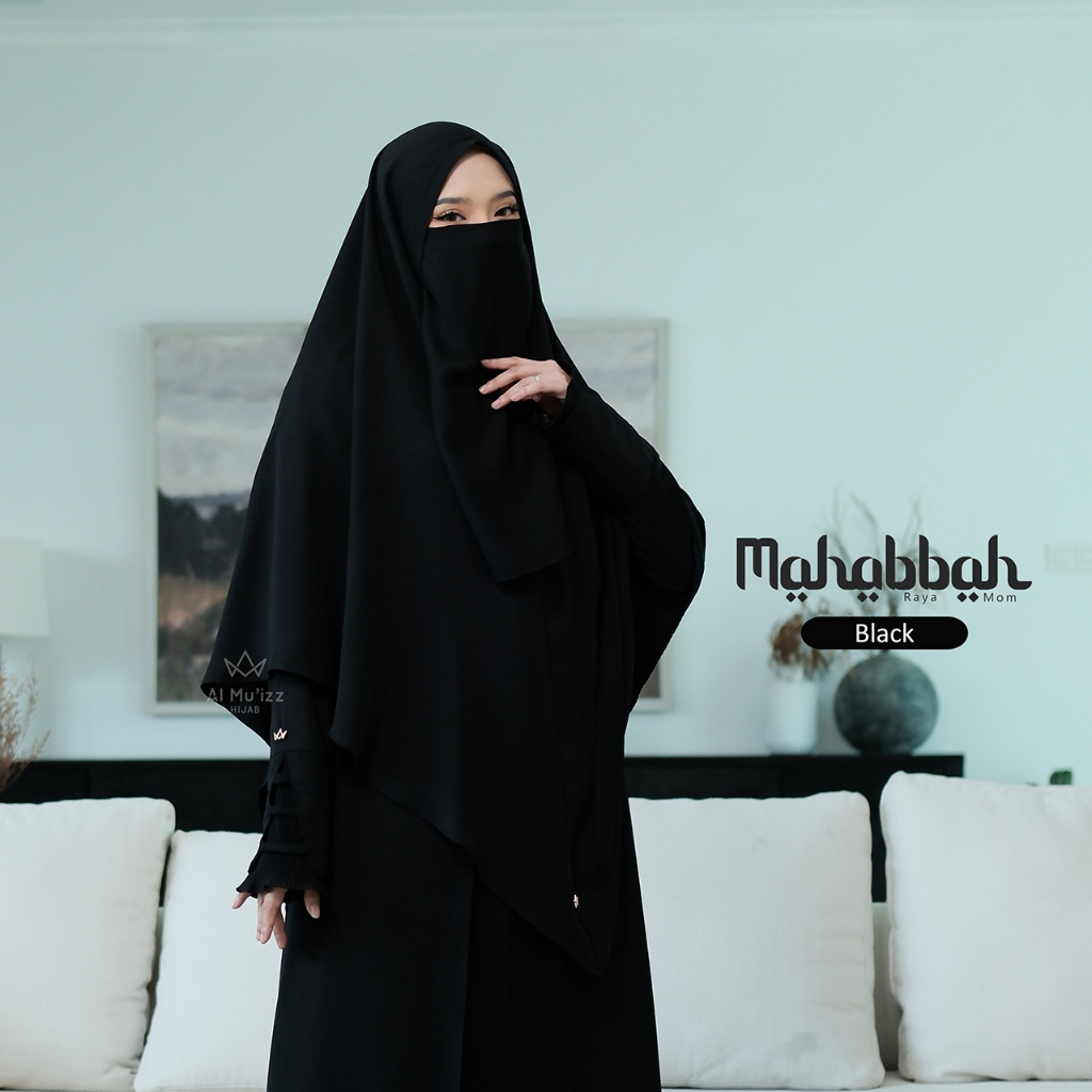 Hijab Almuizz - Mahabbah Mom French Khimar Nonped Hijab Instan Syari