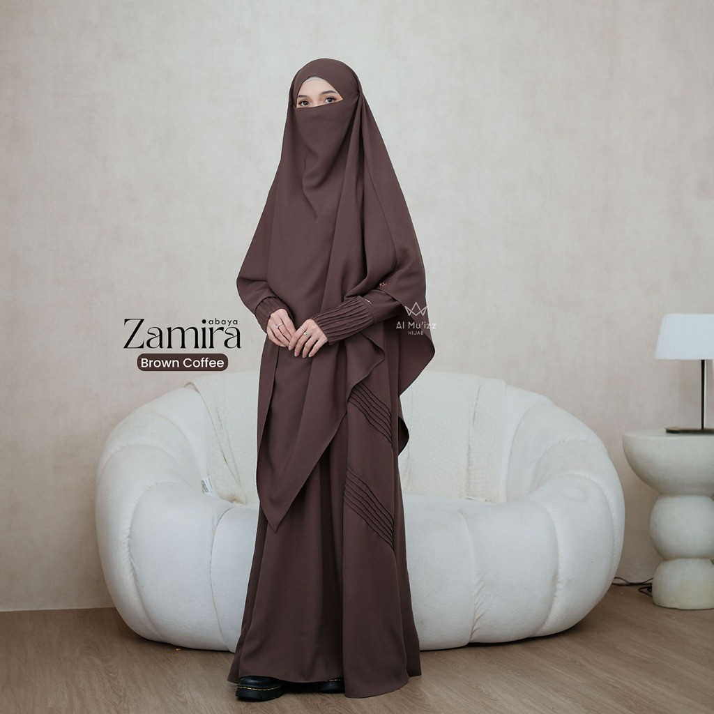 Hijab Almuizz - Zamira Abaya Dress Gamis Lebaran Outfit Umroh Haji (Abaya Only)