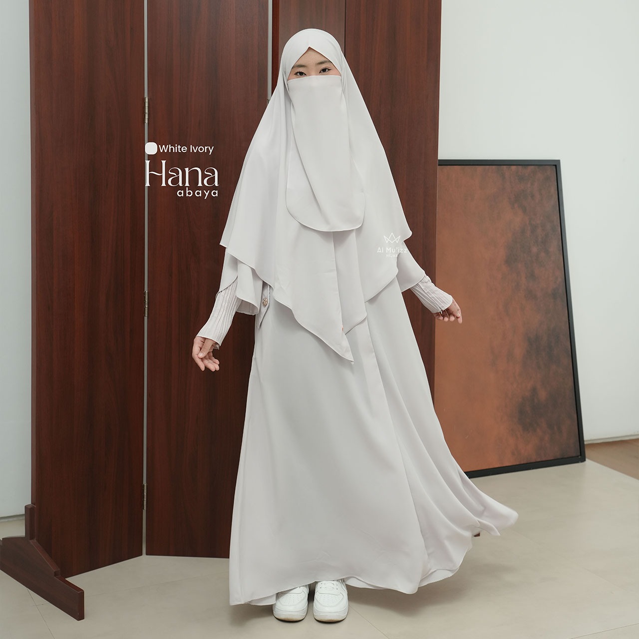 Hijab Almuizz - Hana Abaya Dress Gamis lengan Plisket Lebaran 2026 (Abaya Only)