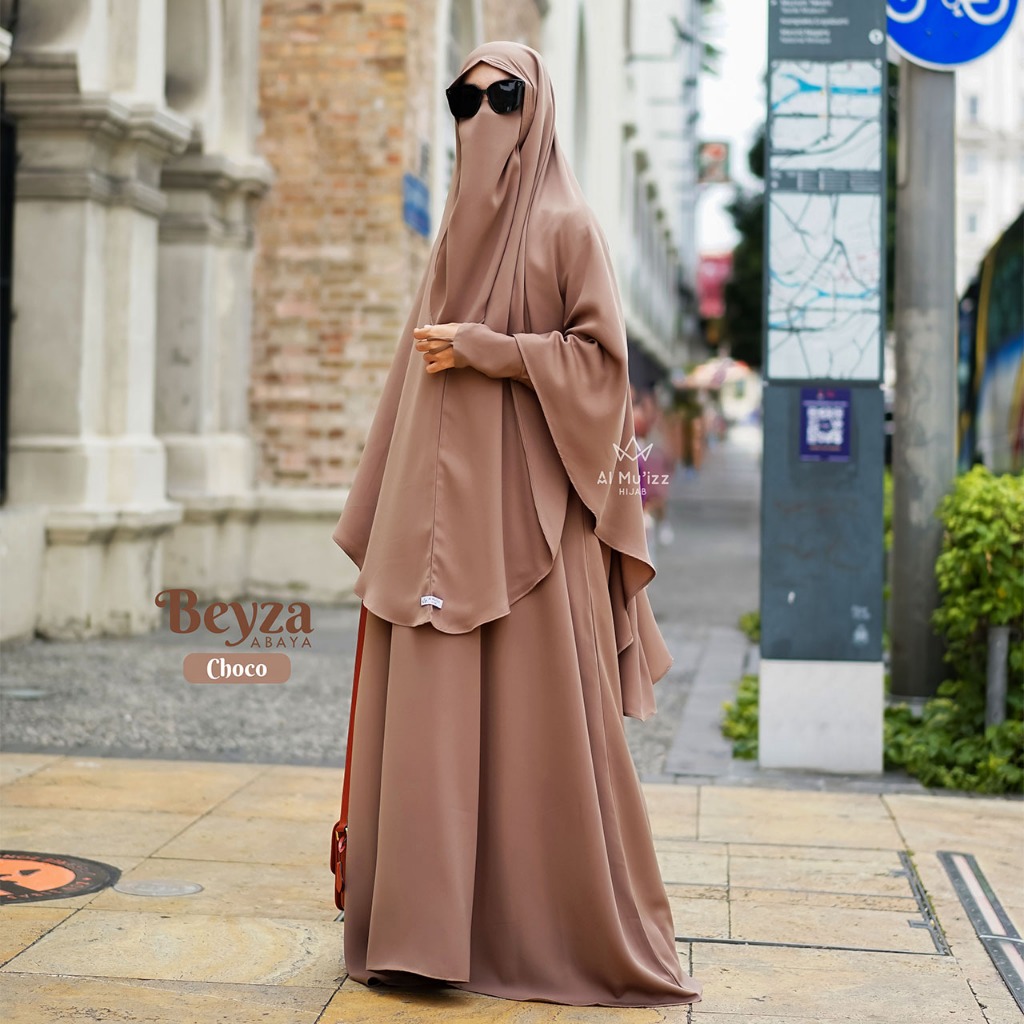 Hijab Almuizz - Beyza Abaya Dress Gamis Kaftan Batwing Polos Syari Outfit Umroh Haji (ABAYA ONLY)