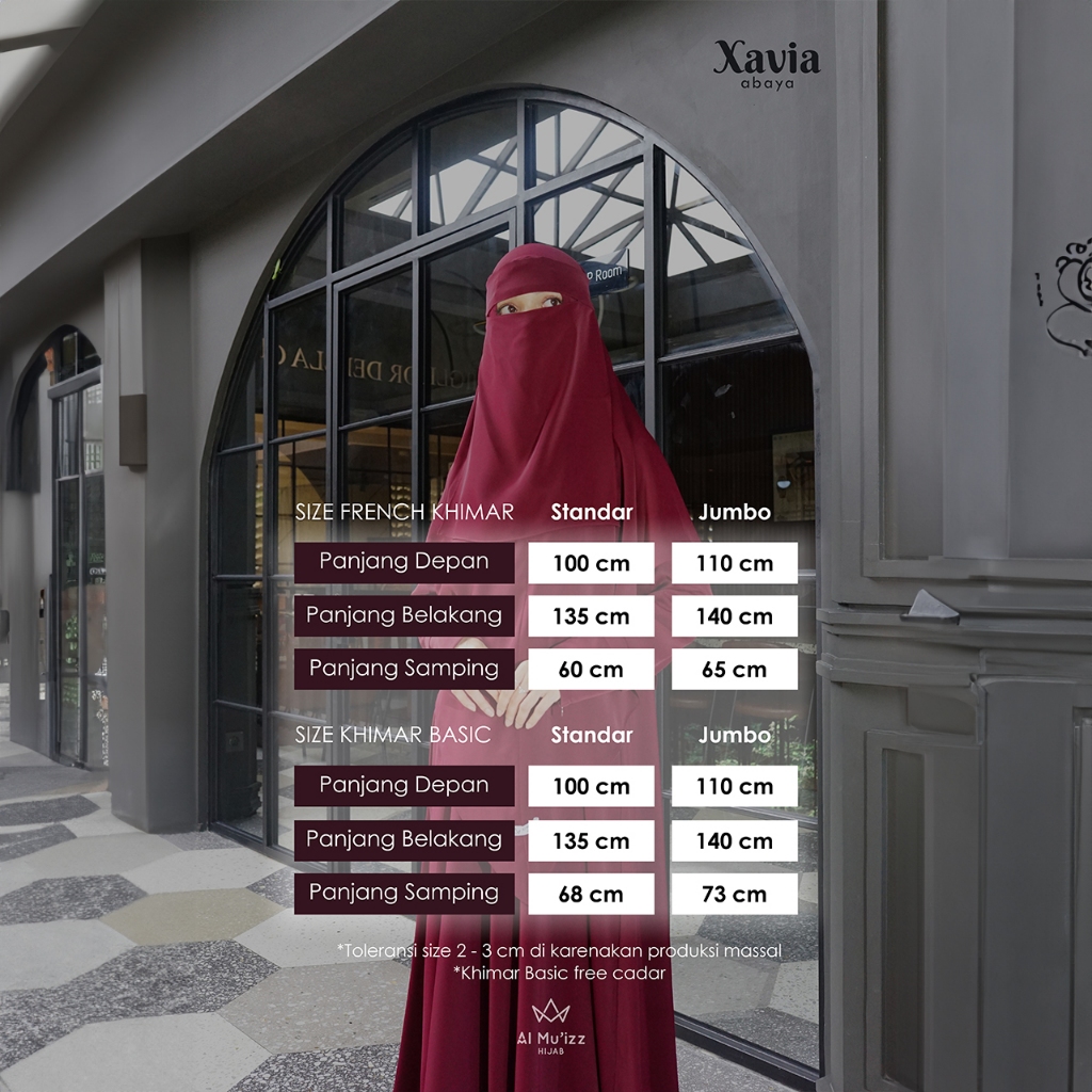 Hijab Almuizz - Xavia French Khimar Nonped Hijab Instan Syari