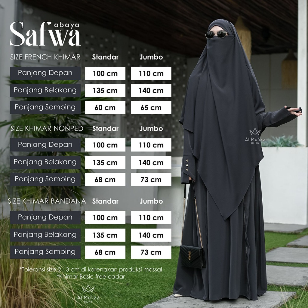 Hijab Almuizz - Safwa French Khimar and Khimar Nonped Only