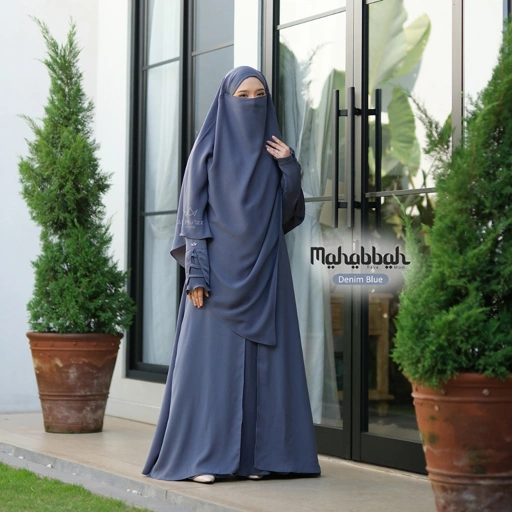 Image of Hijab Almuizz - Mahabbah Mom Abaya Dress Gamis Polos Syari Outfit Umroh Haji (ABAYA ONLY)