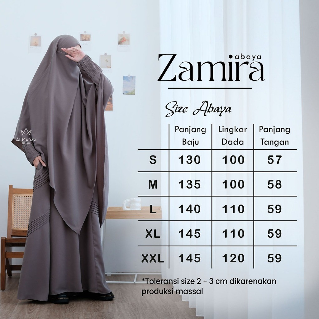 Hijab Almuizz - Zamira Abaya Dress Gamis Lebaran Outfit Umroh Haji (Abaya Only)