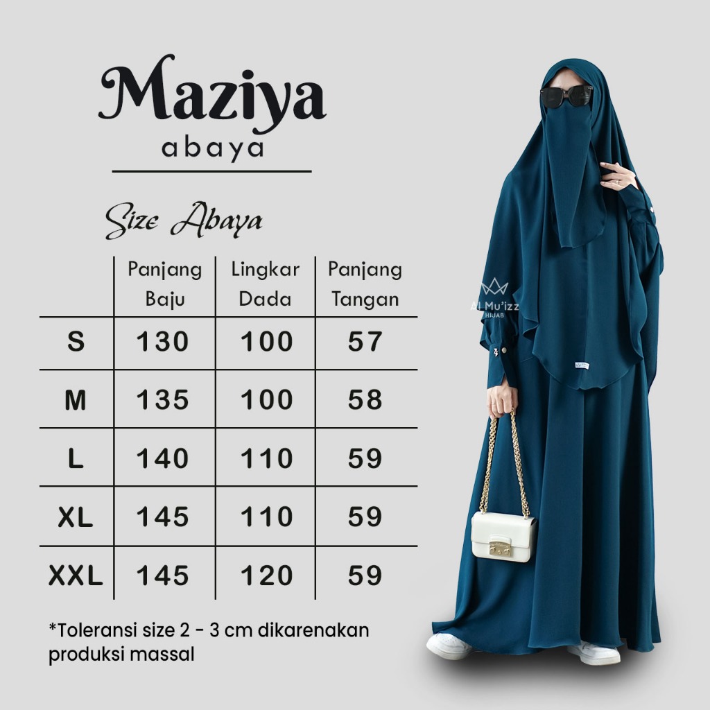 Hijab Almuizz - Maziya Abaya  Dress Gamis Polos Syari Outfit Umroh Haji (ABAYA ONLY)