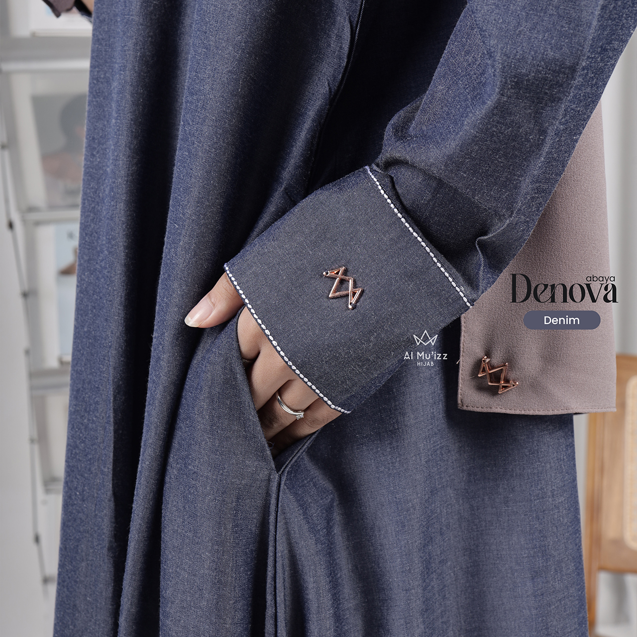 Hijab Almuizz - Denova Abaya Dress Gamis Elegan (Abaya Only)