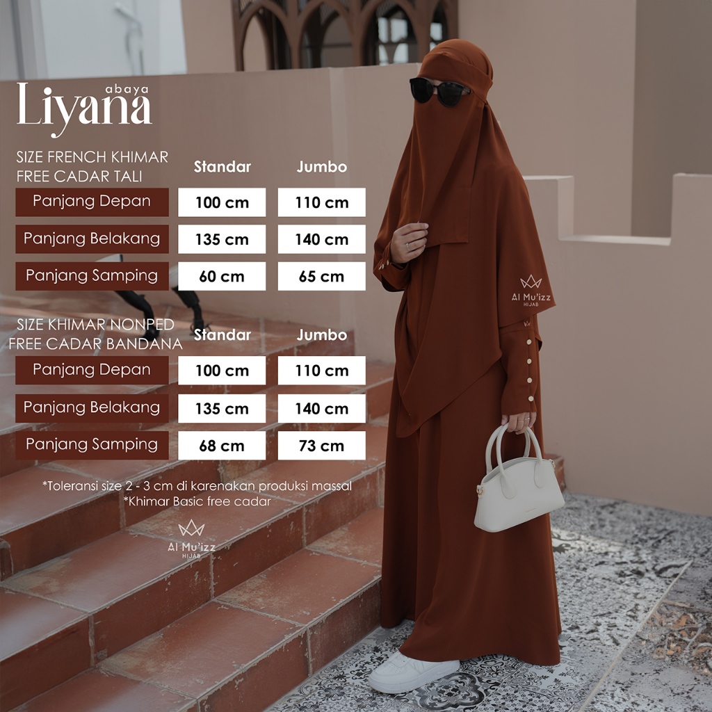 Hijab Almuizz - Liyana French Khimar Nonped  Free Cadar (Khimar Only)
