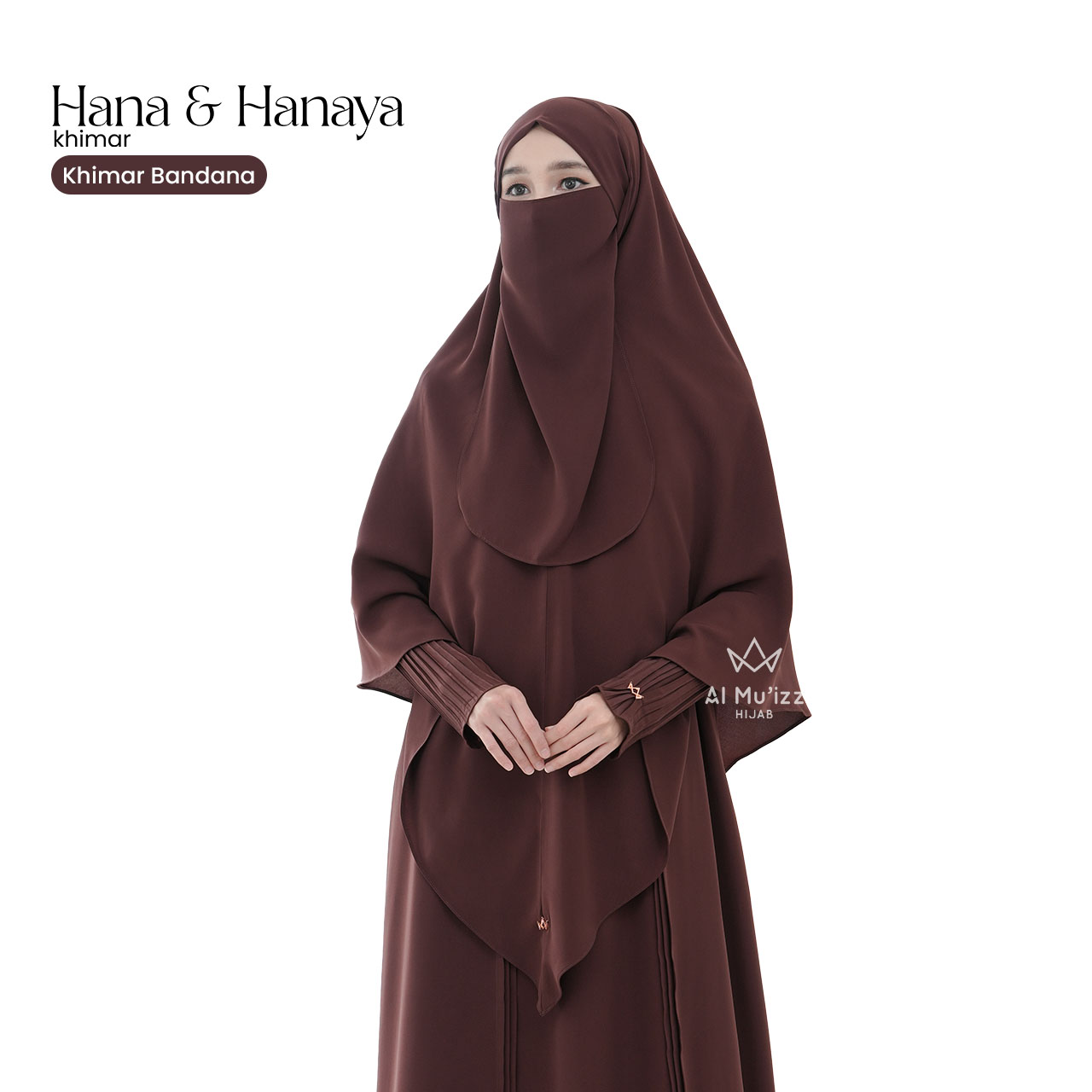 Hijab Almuizz - Hana & Hanaya Khimar Bandana French Khimar Non Ped Free Cadar Tali