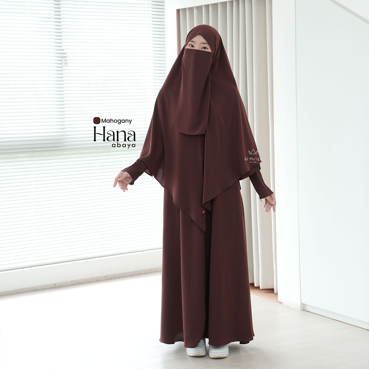 Hijab Almuizz - Hana Abaya Dress Gamis lengan Plisket Lebaran 2026 (Abaya Only)