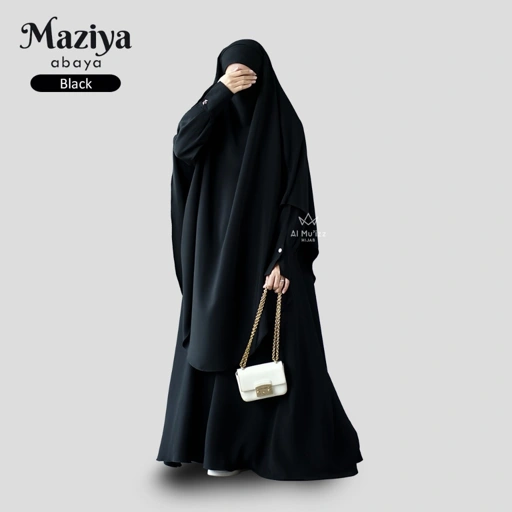 Image of Hijab Almuizz - Maziya Abaya  Dress Gamis Polos Syari Outfit Umroh Haji (ABAYA ONLY)
