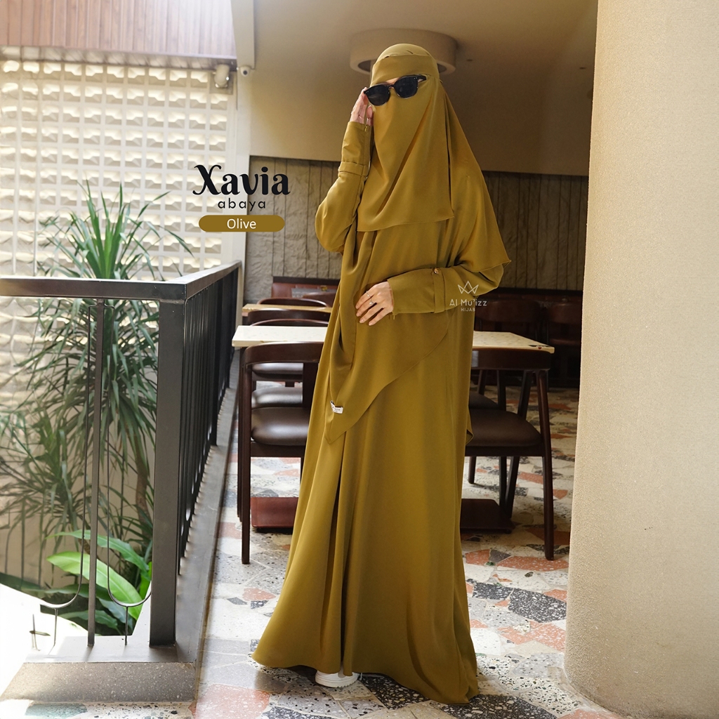 Hijab Almuizz - Xavia Abaya Dress Gamis Polos Syari Outfit Umroh Haji (ABAYA ONLY)