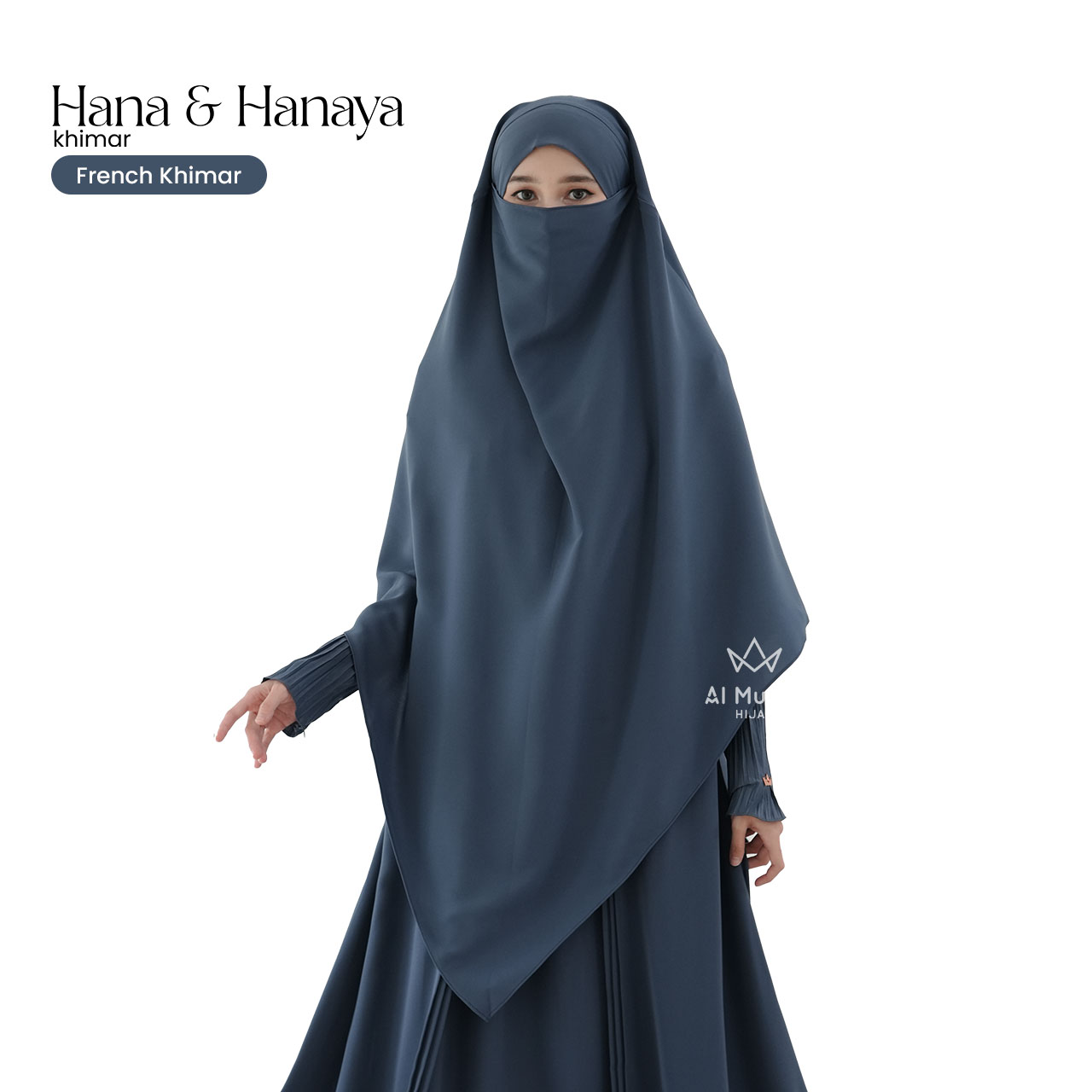 Hijab Almuizz - Hana & Hanaya Khimar Bandana French Khimar Non Ped Free Cadar Tali
