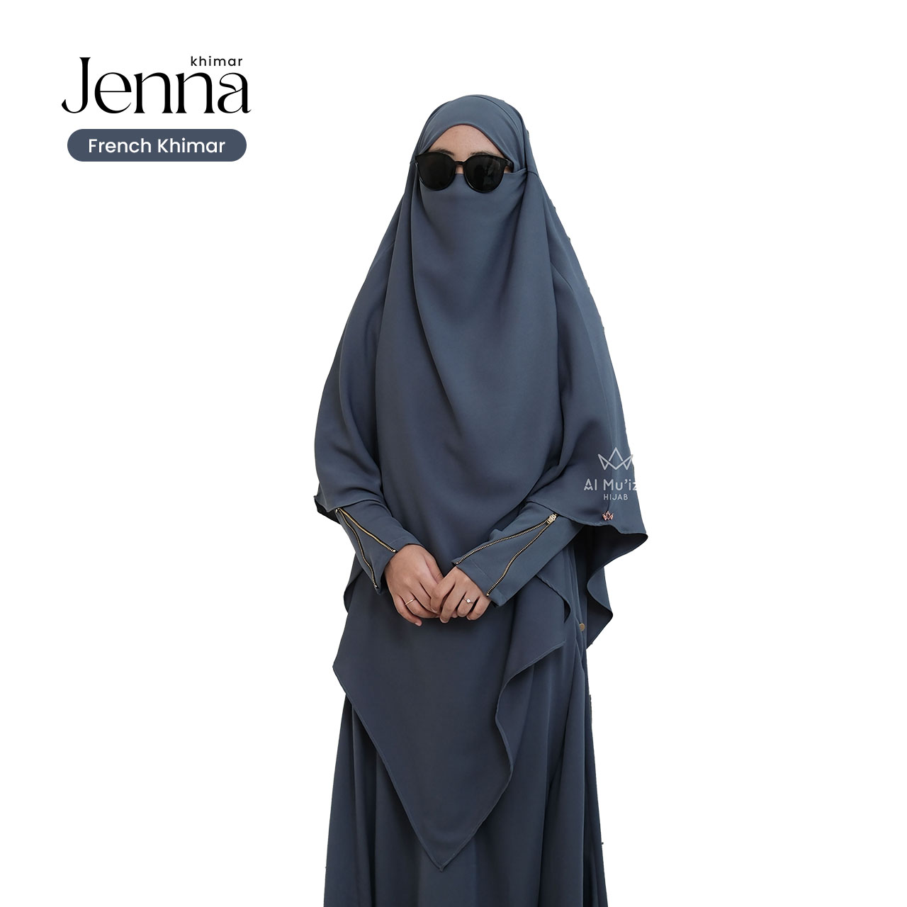 Hijab Almuizz - Jenna French Khimar Jumbo Hijab Instan Free Cadar