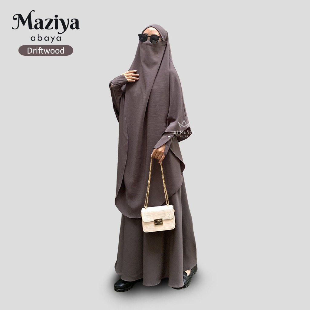 Hijab Almuizz - Maziya Abaya  Dress Gamis Polos Syari Outfit Umroh Haji (ABAYA ONLY)