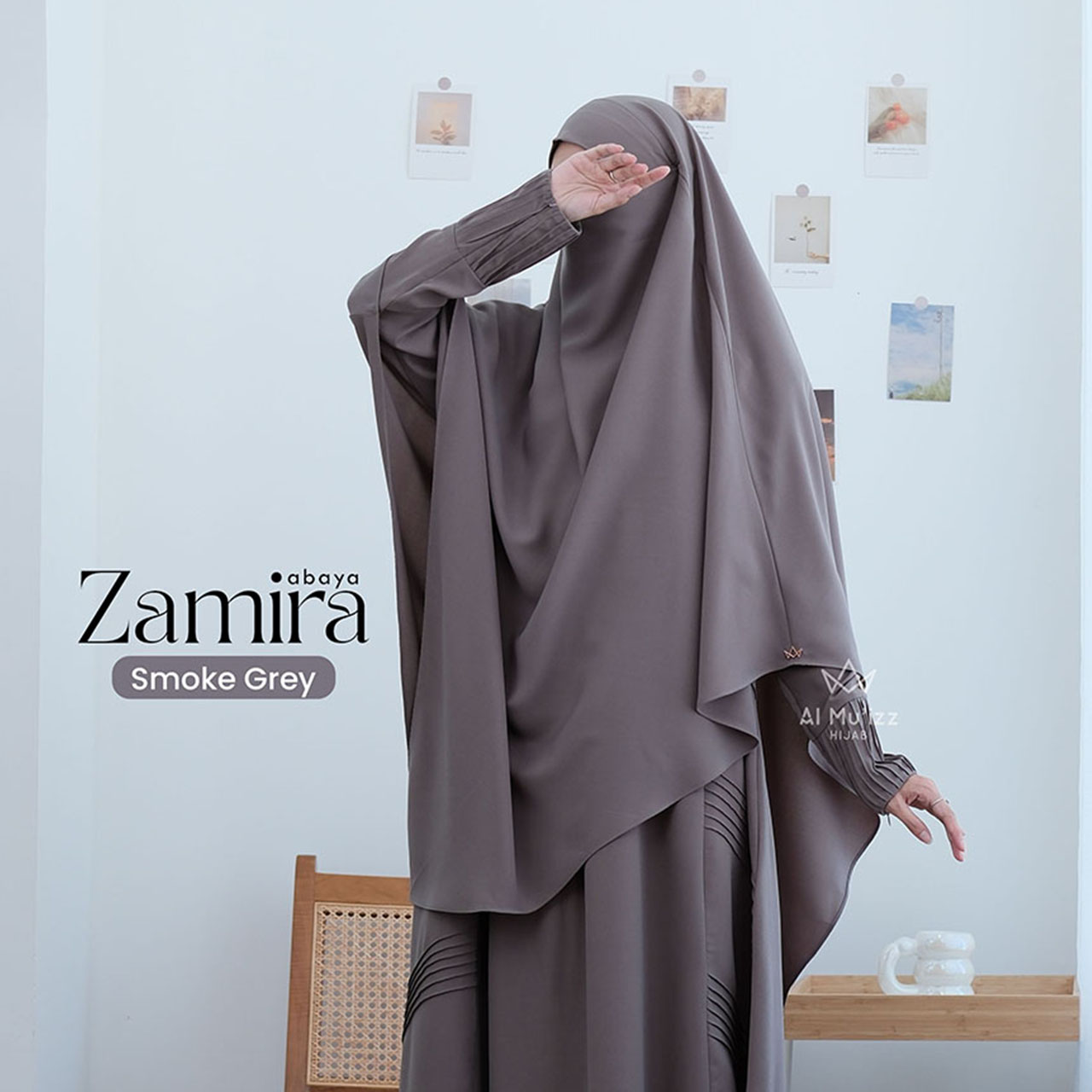 Hijab Almuizz - Zamira French Khimar Nonped Hijab Instan Syari