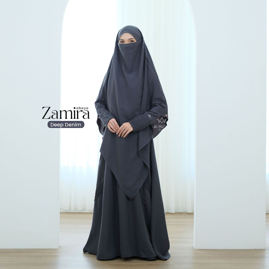 Hijab Almuizz - Zamira Abaya Dress Gamis Lebaran Outfit Umroh Haji (Abaya Only)