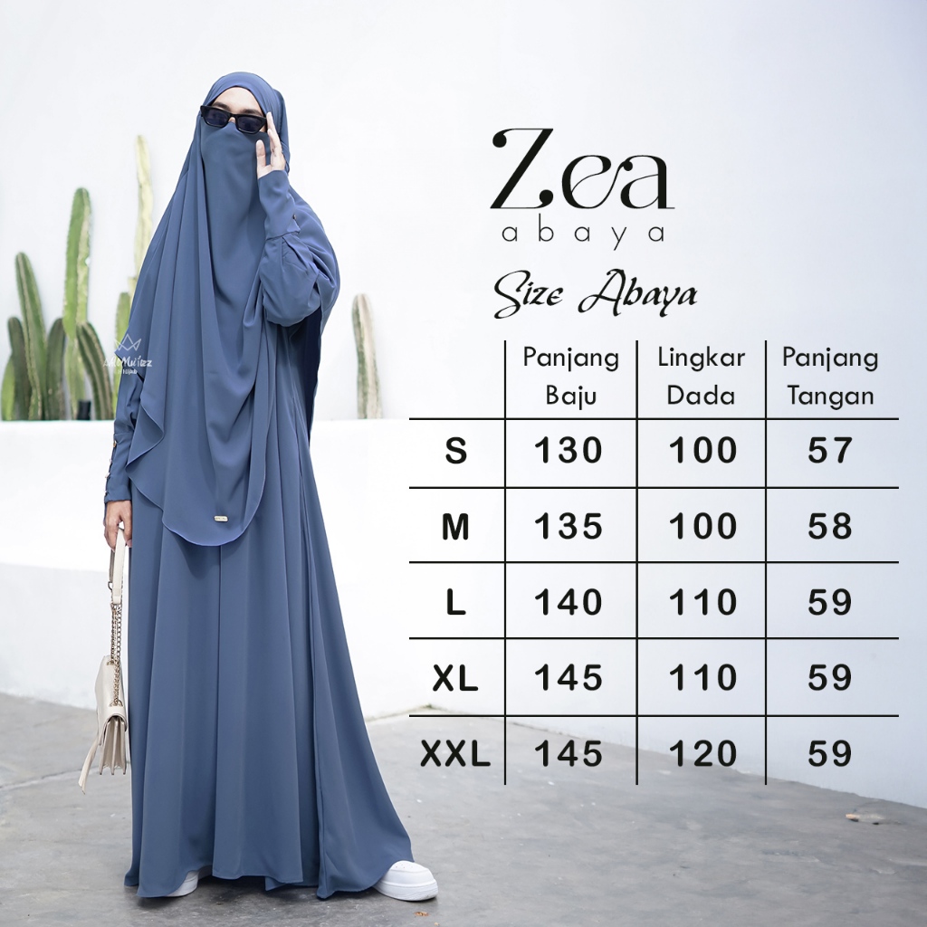 Hijab Almuizz - Zea Abaya Dress Gamis Syari Outfit Umroh Haji (ABAYA ONLY)