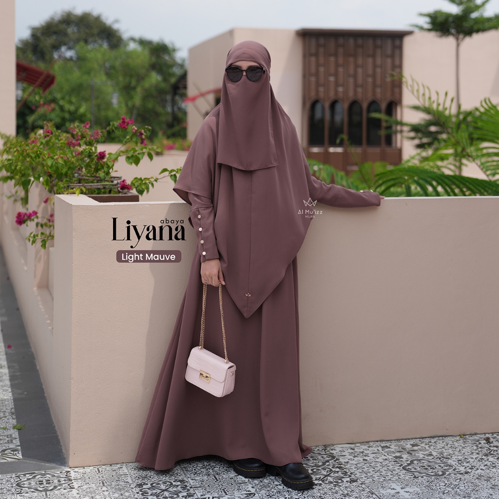 Hijab Almuizz - Liyana Abaya Gamis Dress Lengan tangan Kancing Busui Umroh Haji (Abaya Only)