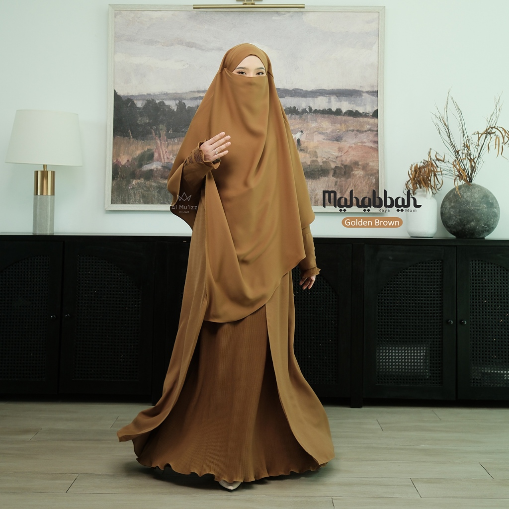 Hijab Almuizz - Mahabbah Mom Abaya Dress Gamis Polos Syari Outfit Umroh Haji (ABAYA ONLY)