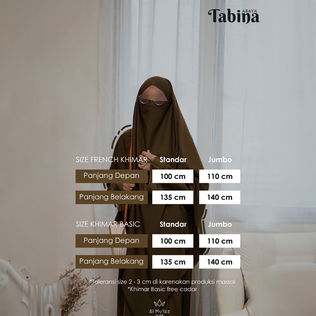 Hijab Almuizz - Tabina French Khimar Nonped Hijab Instan Syari