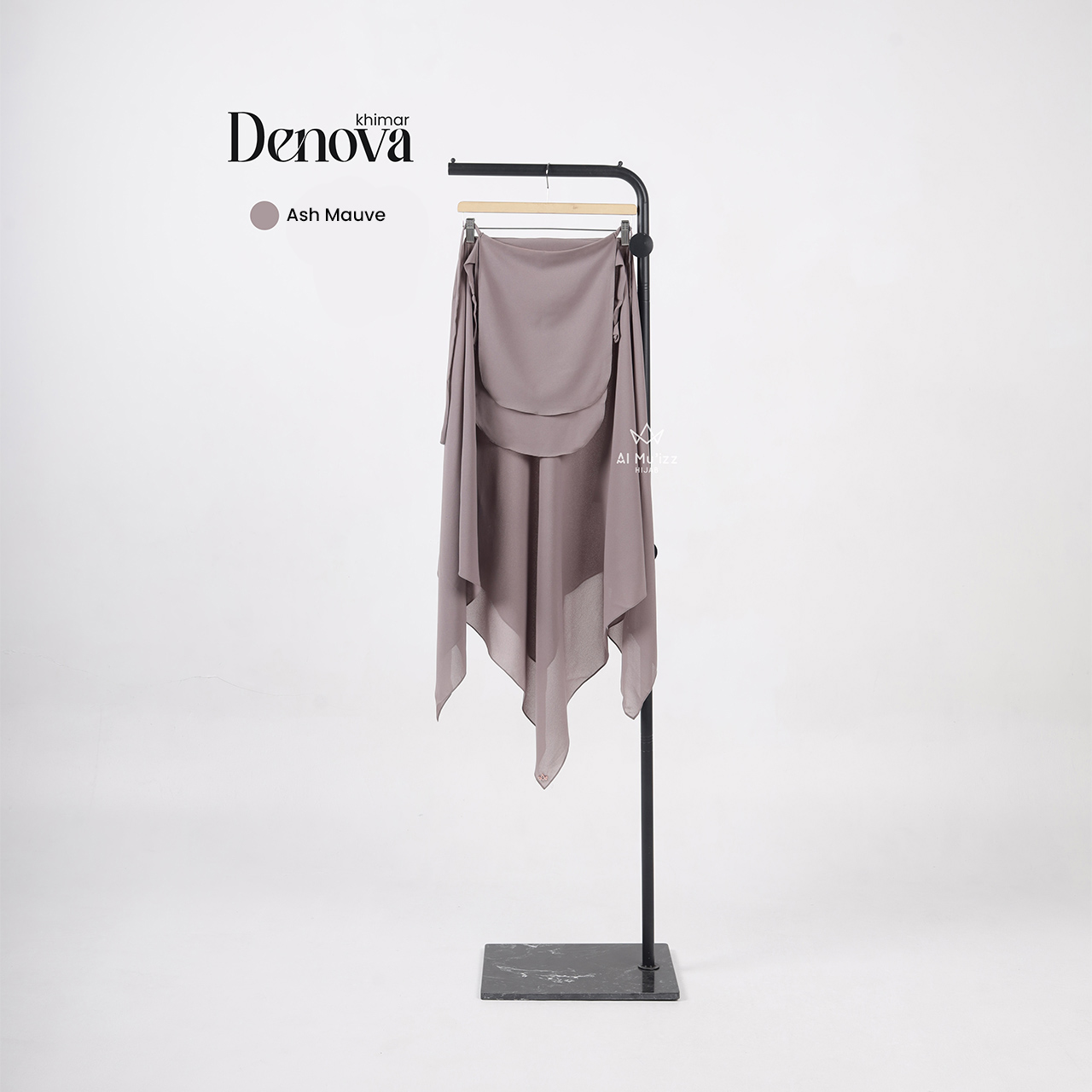 Hijab Almuizz - Denova French Square Khimar Bandana Semi instan Syar'i Chiffon Airtech