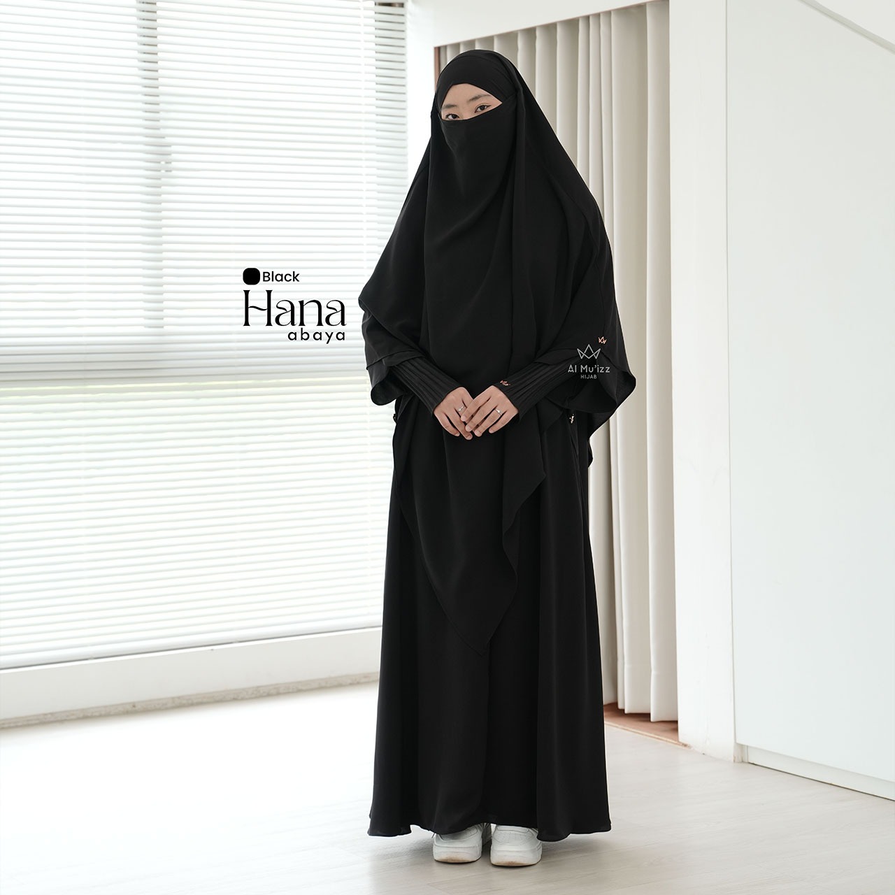 Hijab Almuizz - Hana Abaya Dress Gamis lengan Plisket Lebaran 2026 (Abaya Only)