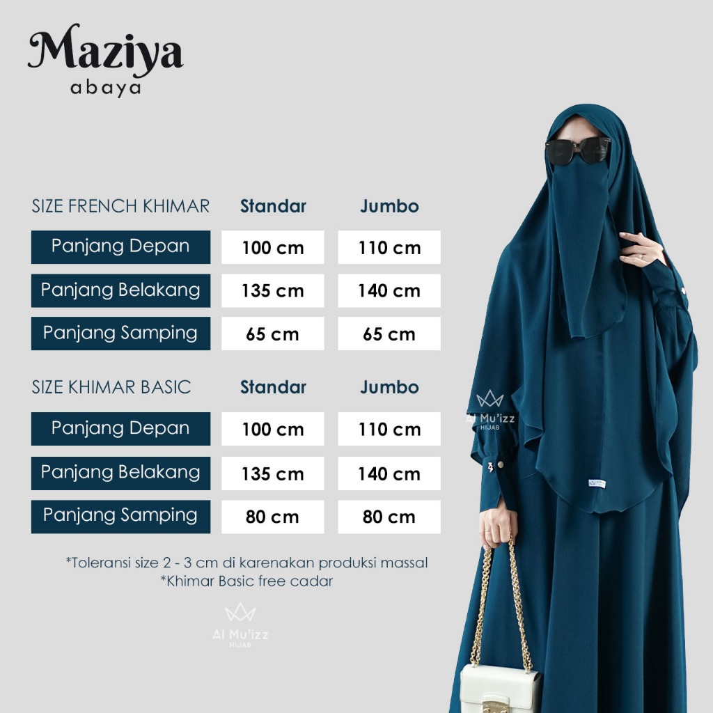 Hijab Almuizz - Maziya French Khimar Nonped Hijab Instan Syari