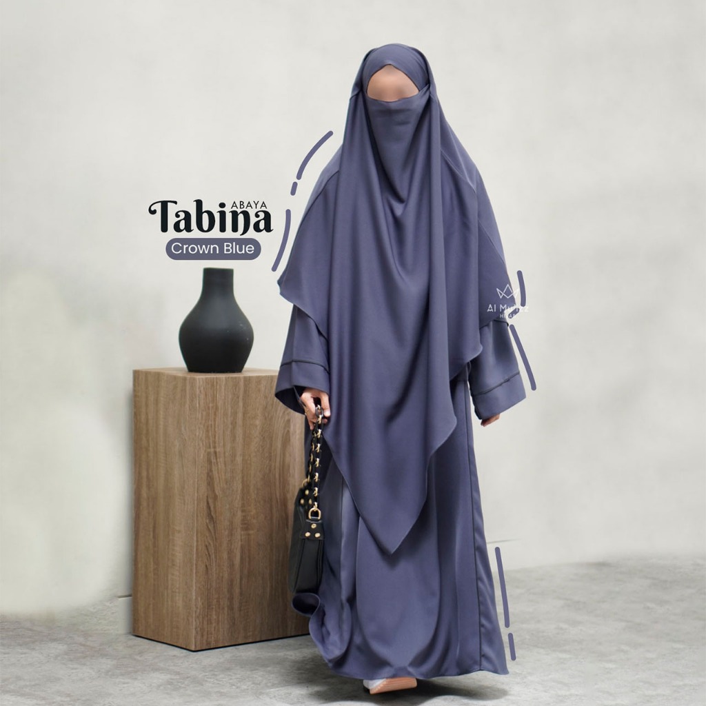 Hijab Almuizz - Tabina Abaya Dress Gamis Polos Syari Outfit Umroh Haji (ABAYA ONLY)