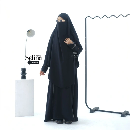 Image of [BLACK SERIES] Selina Abaya SET (Abaya + French Khimar) PO