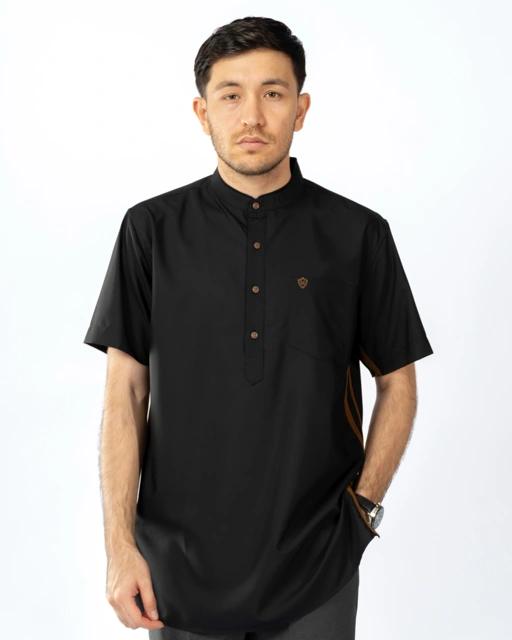 Image of Makhtab Kurta Bariq Black