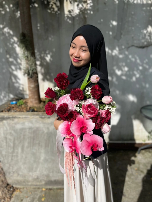 Image of Crimson Cascade Wedding Bouquet