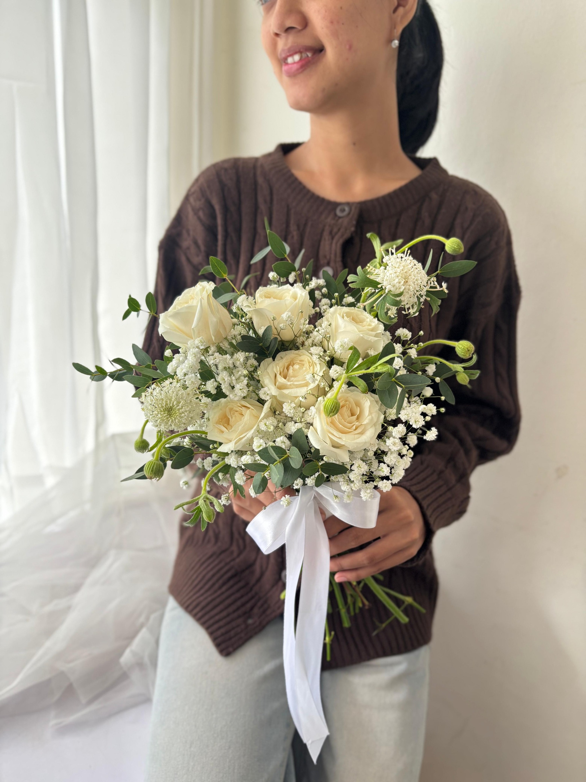 Holy White Wedding Bouquet