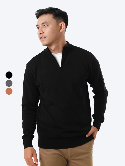 Image of Mockneck Zip Knitwear