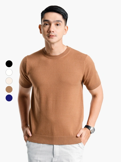 Image of Viscose Crewneck Short Sleeve Knitwear