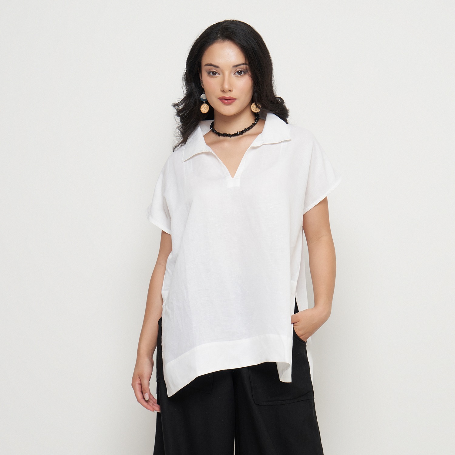 IVORY LINEN TOP