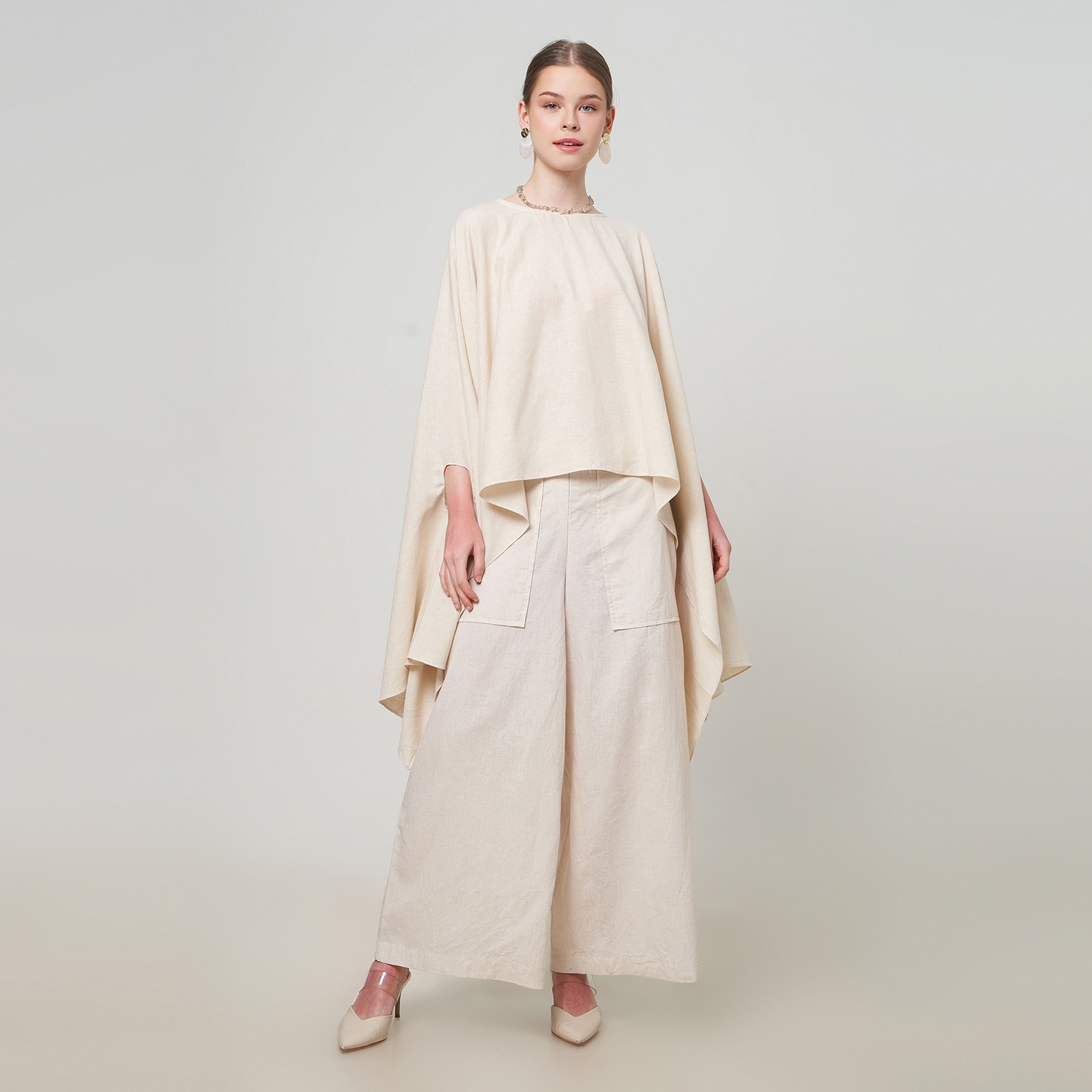 LINEN WIDE PANTS ET