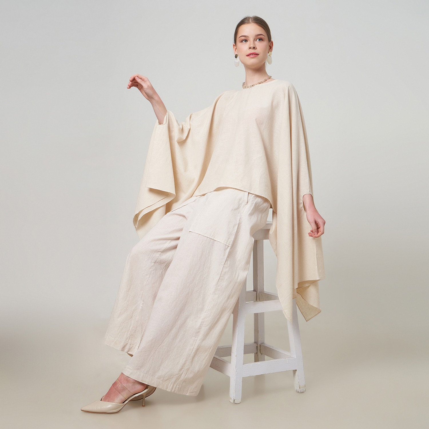 LINEN WIDE PANTS ET