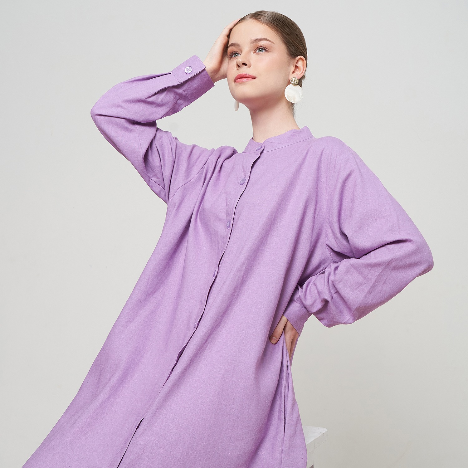 RAYA DRESS SHIRT PURPLE