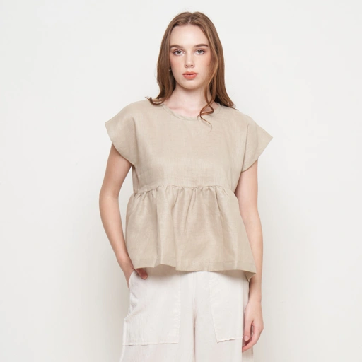 Image of NEW DAILY RUFFLE TOP COKSU AND KREM